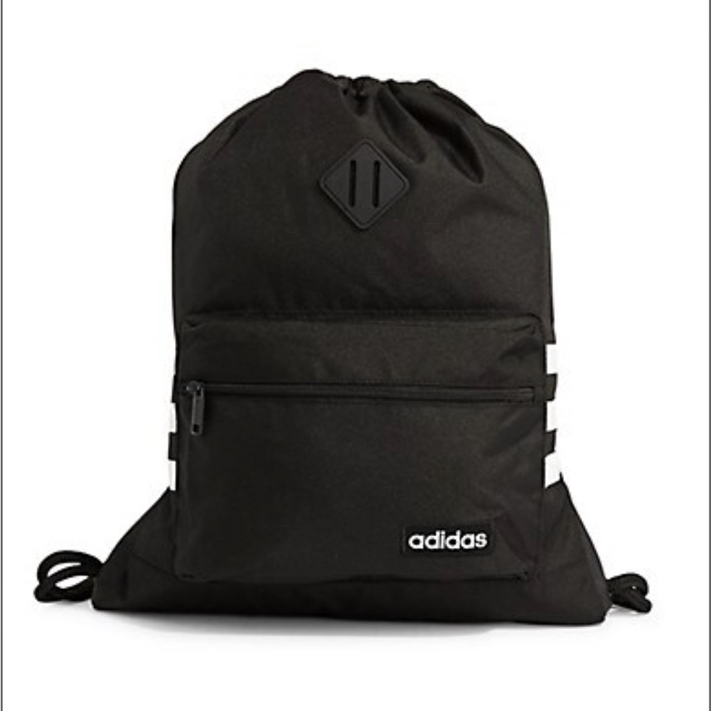 NWT adidas Classic 3-Stripes Sackpack, Black/White